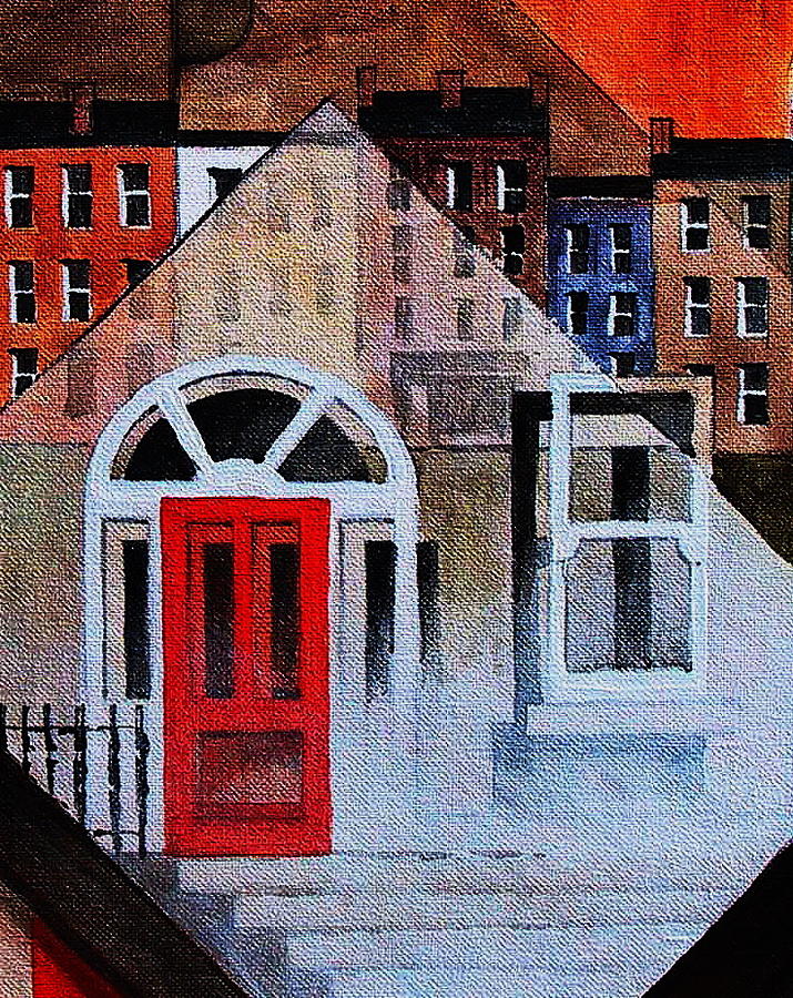 The RED DOOR Painting by Val Byrne