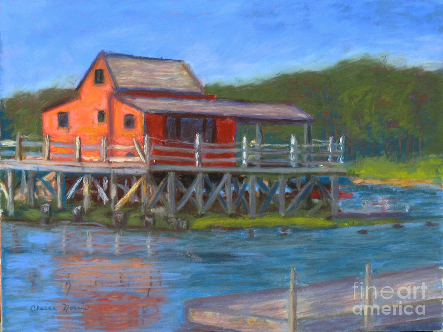 Summer Pastel - The Red Fish House by Claire Norris