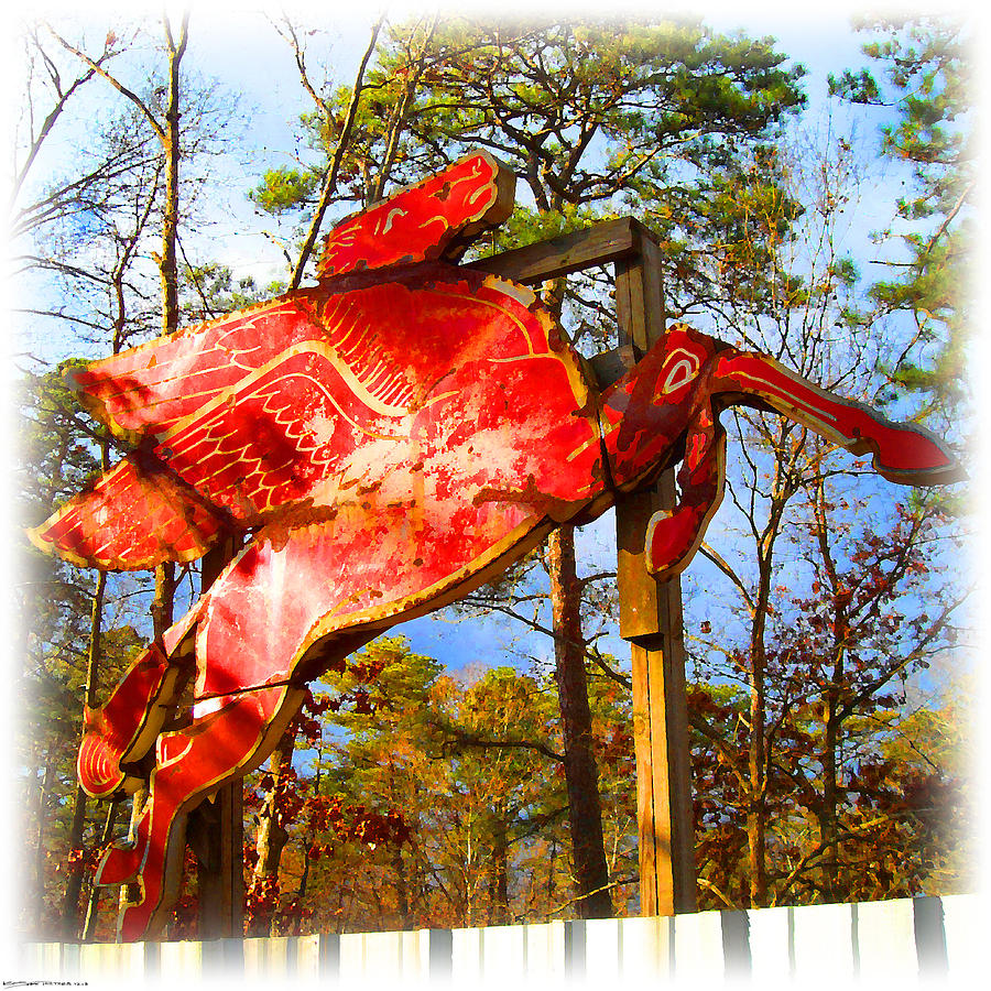 The Red Flying Horse Digital Art by K Scott Teeters