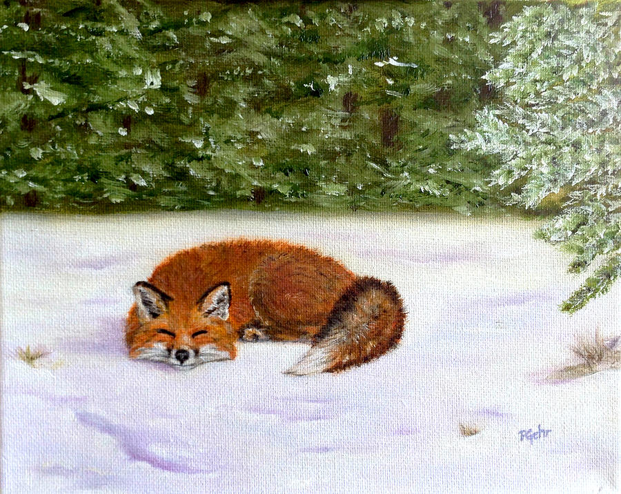 The Red Fox of Winter Painting by Dr Pat Gehr