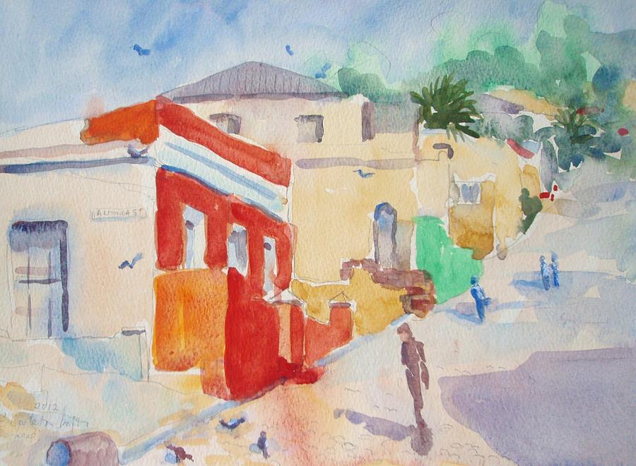 The Red House Bo-Kaap Cape Town Painting by Elinor Fletcher