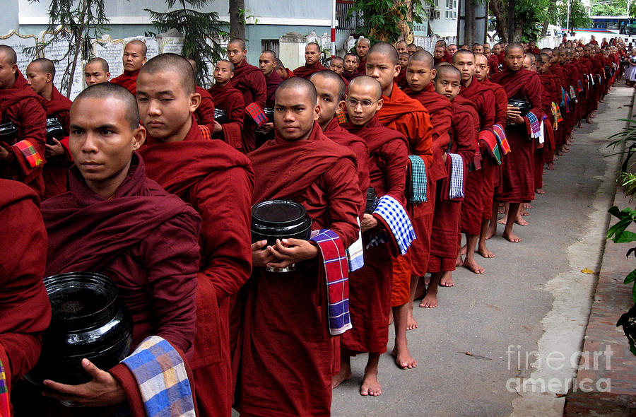 The red line of buddhist monks Photograph by RicardMN Photography