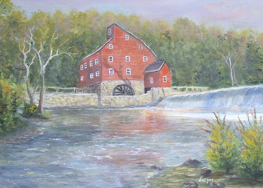The Red Barn, Mill Clinton NJ Painting by Katalin Luczay