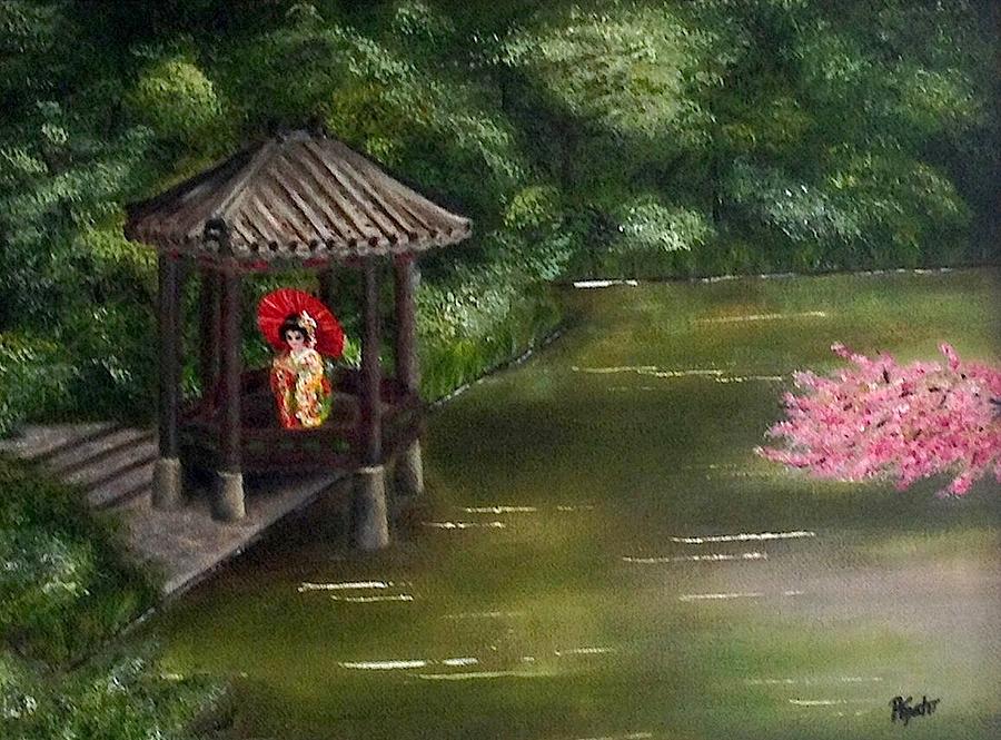 The Red Parasol Painting by Dr Pat Gehr