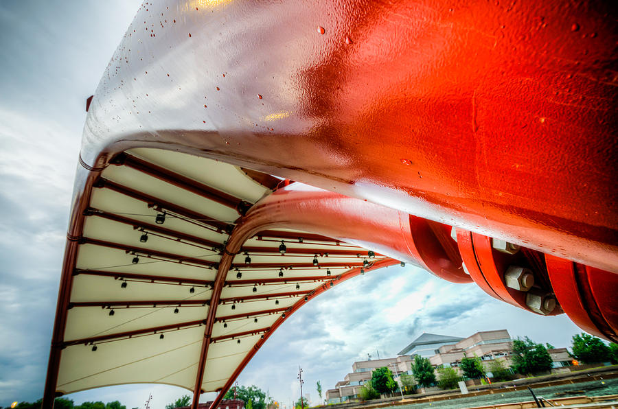 The Red Pipes of the Cedar Rapids Amphitheater Photograph by Anthony Doudt