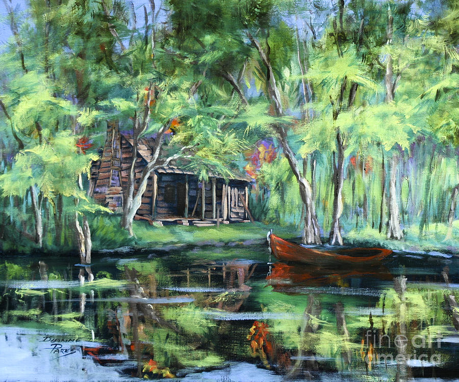 The Red Pirogue Painting by Dianne Parks