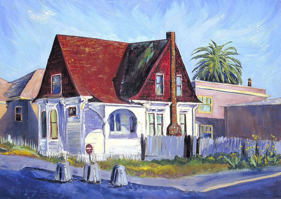 The Red Roof House Painting by Asha Carolyn Young