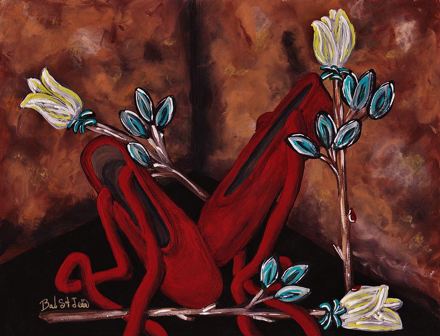 The Red Shoes Painting by Barbara St Jean