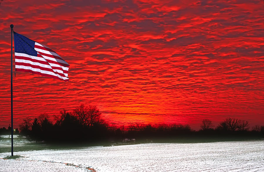 The Red Sky Photograph by Randall Branham