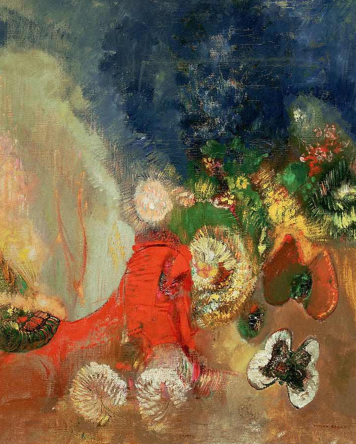 Still Life Painting - The Red Sphinx by Odilon Redon