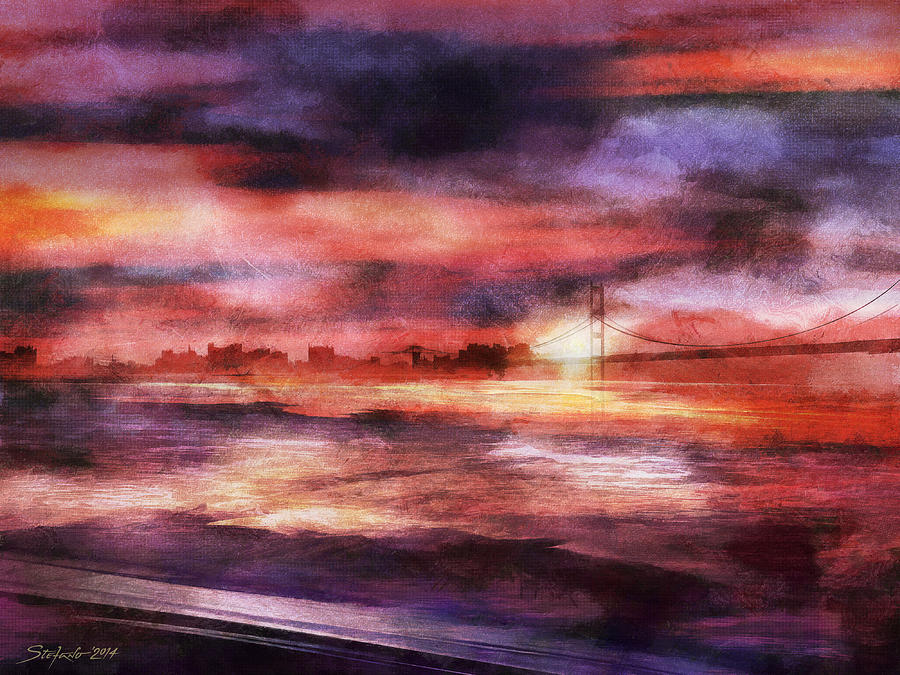 The Red Sunset Painting