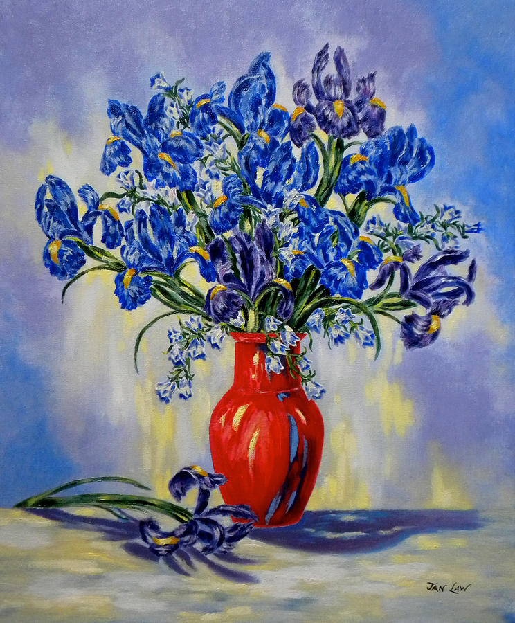 Flower Painting - The Red Vase by Jan Law
