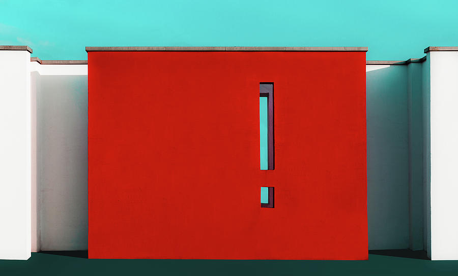 Architecture Photograph - The Red Wall by Inge Schuster