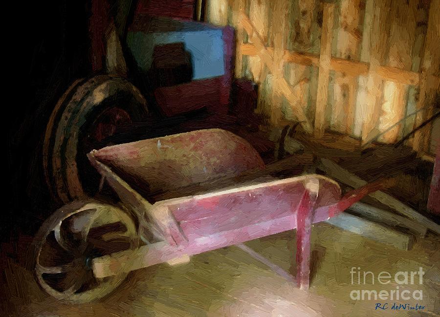 The Red Wheelbarrow Painting by RC DeWinter