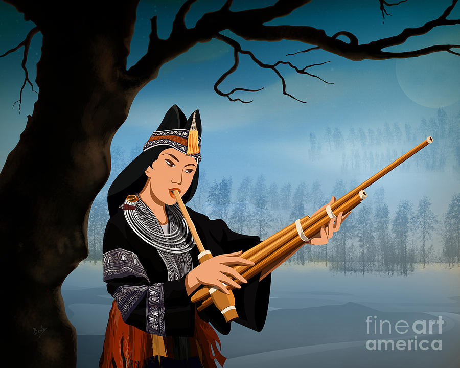 Music Digital Art - The Reed Piper by Peter Awax