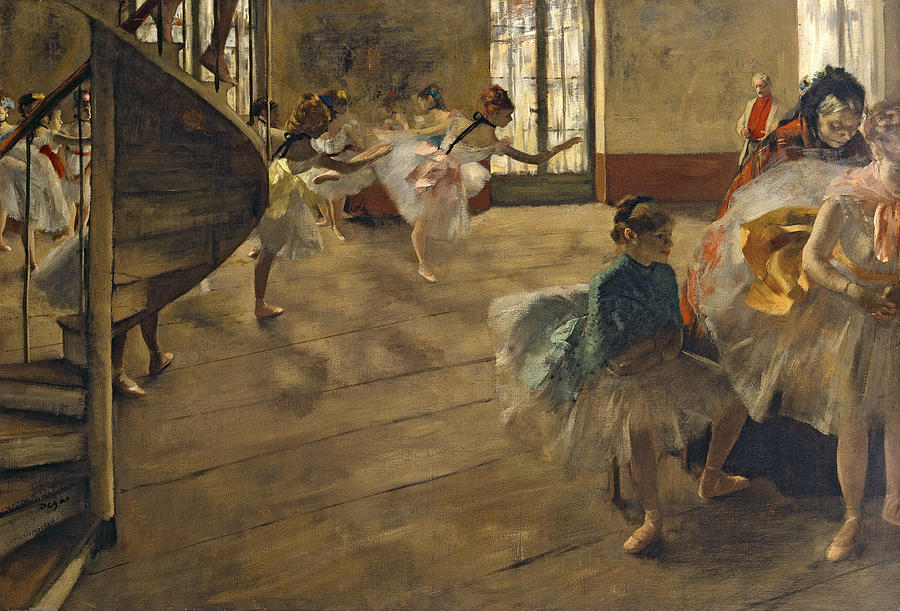 Impressionist Painting - The Rehearsal, C.1877 by Edgar Degas