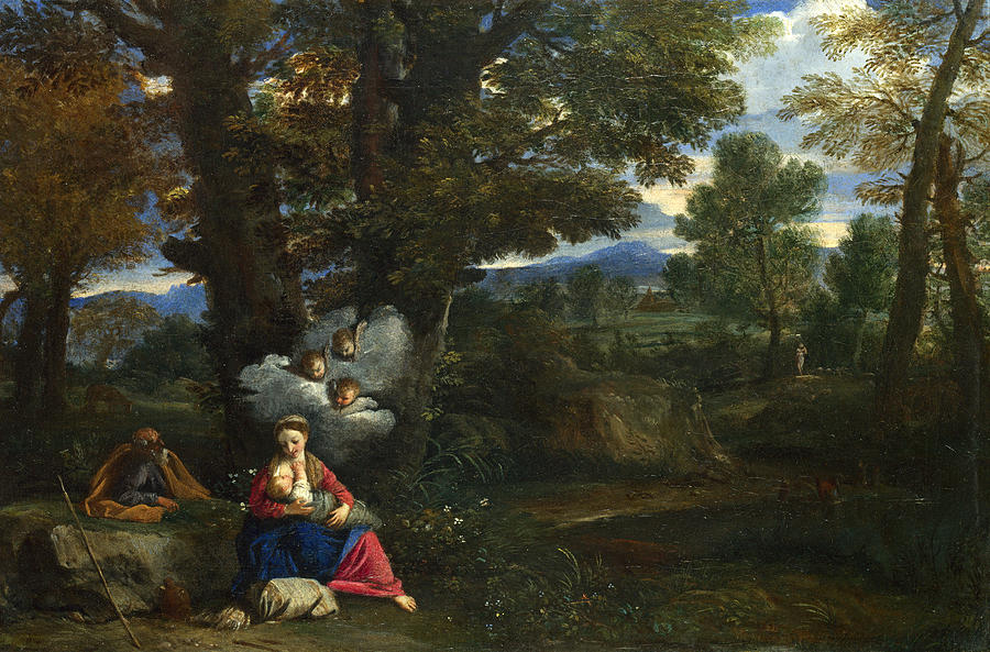 The Rest on the Flight into Egypt Painting by Pier Francesco Mola