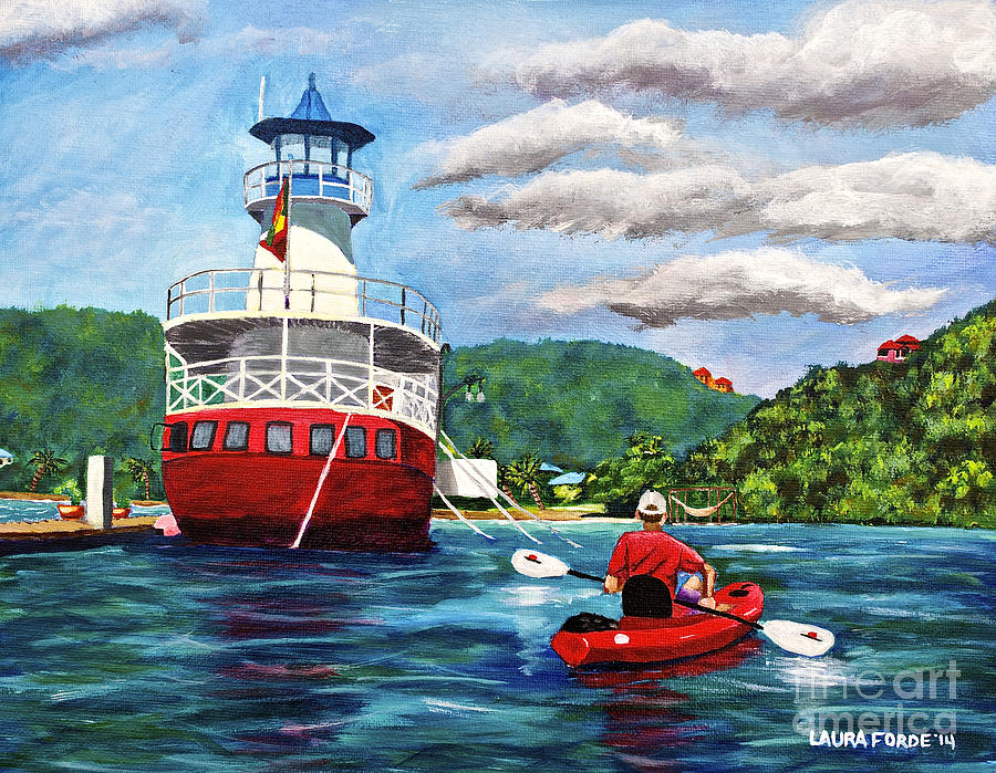 Out Kayaking Painting by Laura Forde