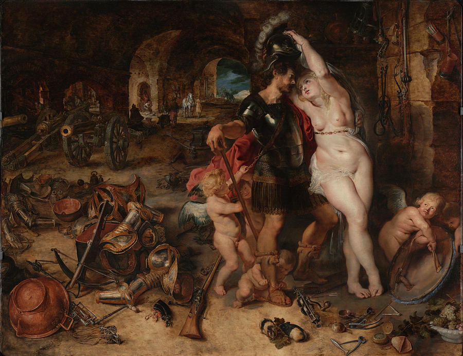 Peter Paul Rubens Painting - The Return from War. Mars Disarmed by Venus by Peter Paul Rubens