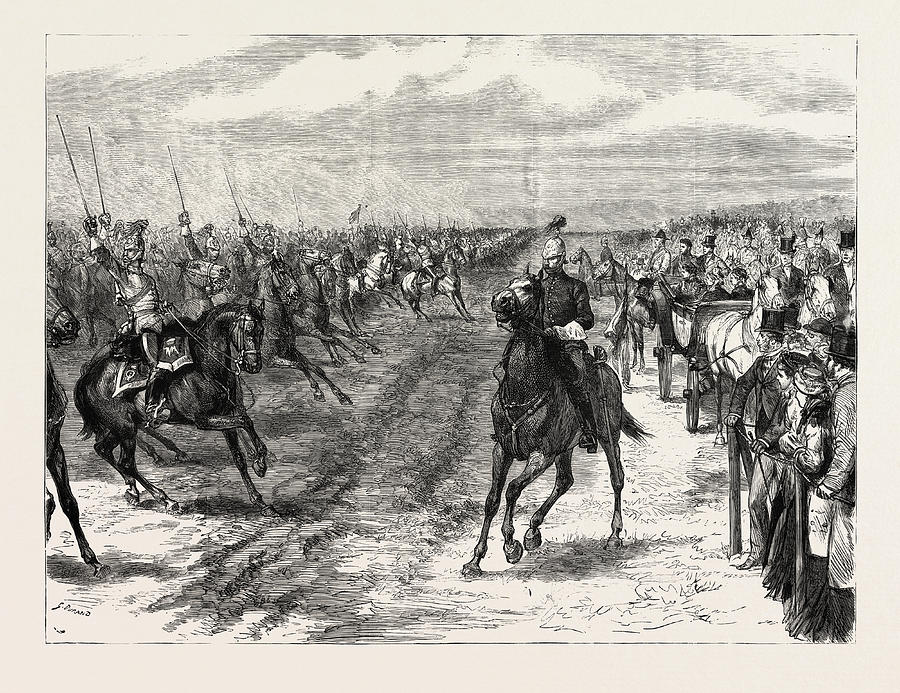 The Review Before Queen Victoria At Aldershot A Cavalry Drawing by ...