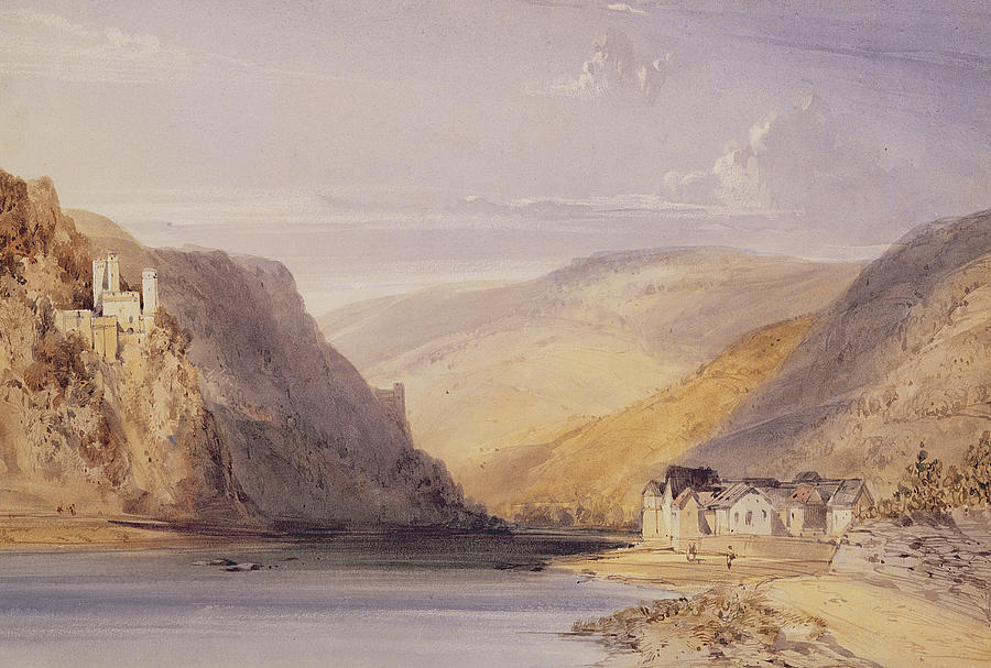 William Callow Painting - The Rhine at Assmannshausen by William Callow