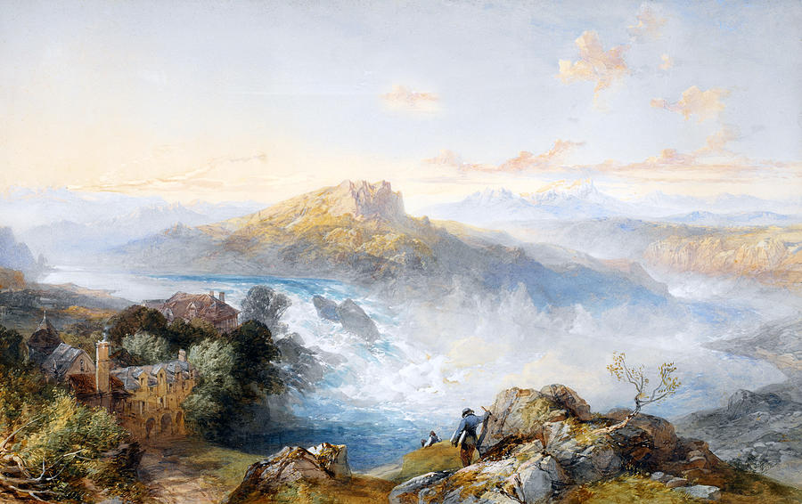 Castle Digital Art - The Rhine Falls at Schaffhausen by James Duffield Harding