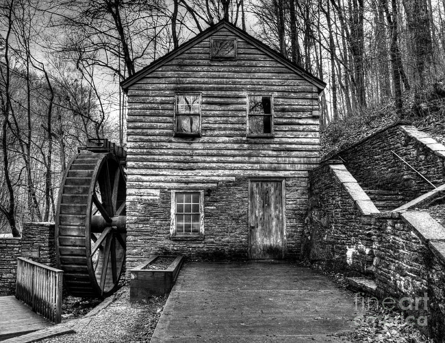Grist Photograph - The Rice Gristmill Hdr BW by Douglas Stucky