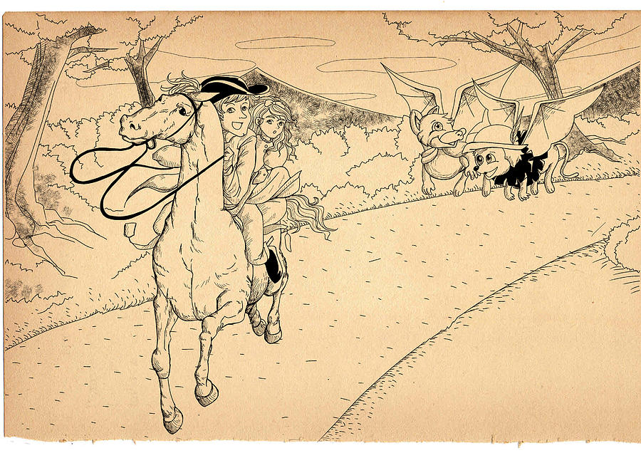 The Ride of Paul Revere Drawing by Reynold Jay