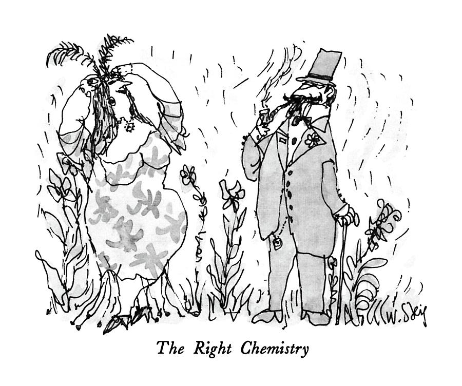 The Right Chemistry Drawing by William Steig