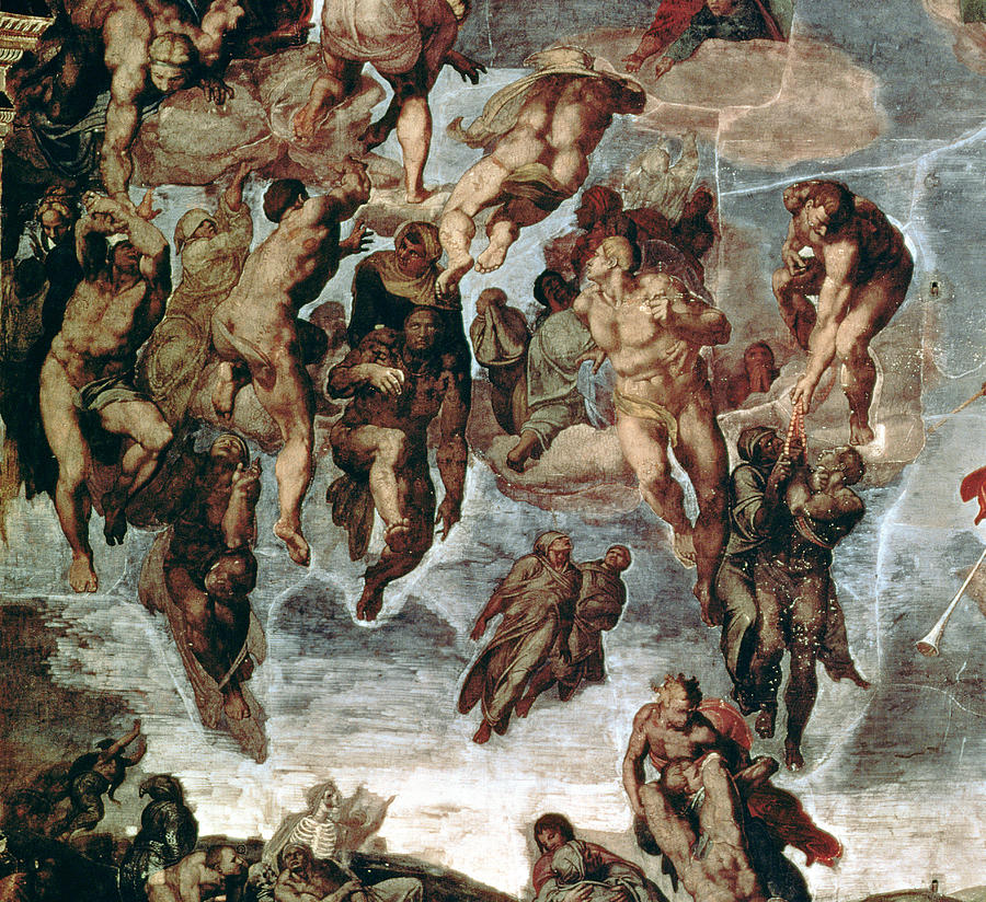 The Righteous Drawn Up To Heaven, Detail From The Last Judgement, In The Sistine Chapel, C.1508-12 Photograph by Michelangelo Buonarroti