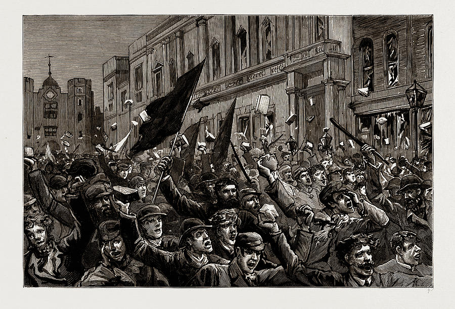 The Rioting In The West End Of London, February 8th Drawing by Litz