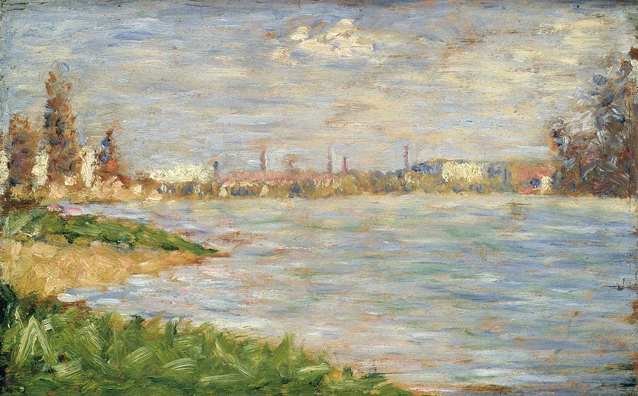 The River Banks, C.1883 Painting by Georges Pierre Seurat