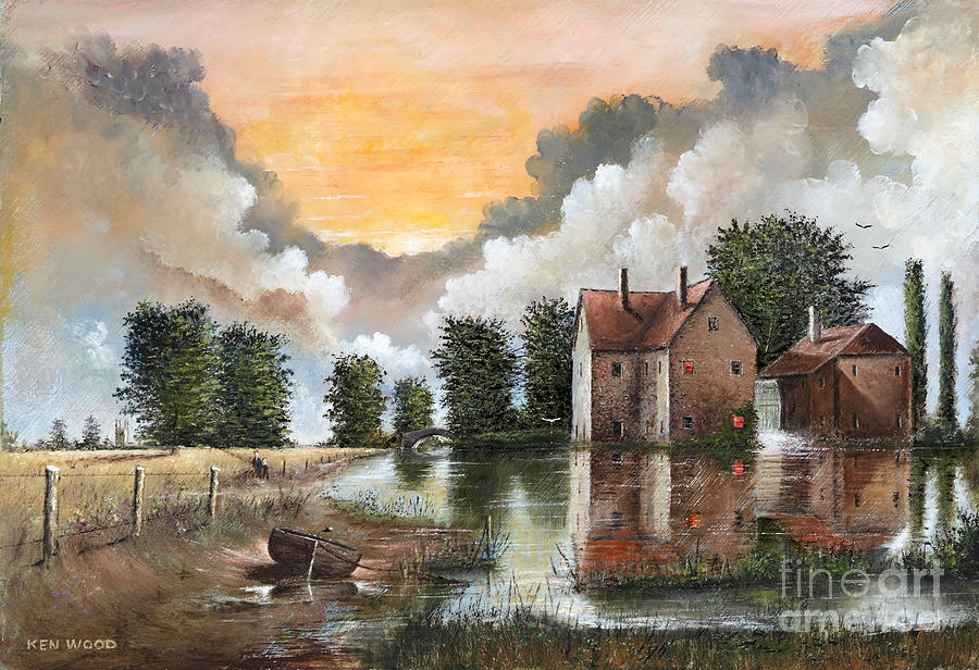 The River Gripping, Suffolk, East Anglia - England Painting by Ken Wood