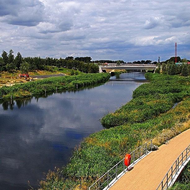 London Photograph - The River Lea At The Queen Elizabeth by Neil Andrews