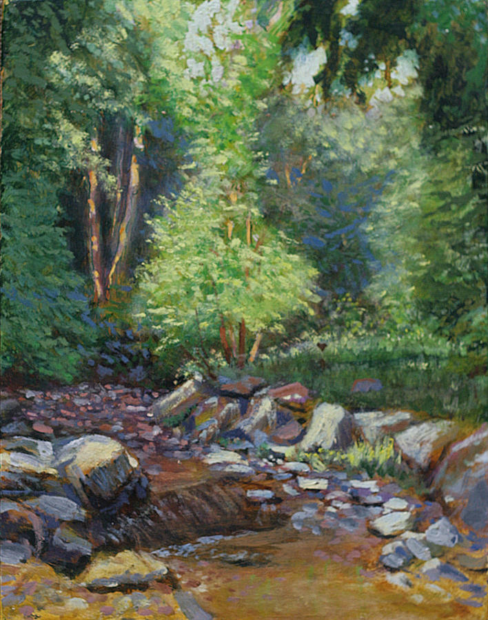 the River Ran Caramel Painting by David Zimmerman