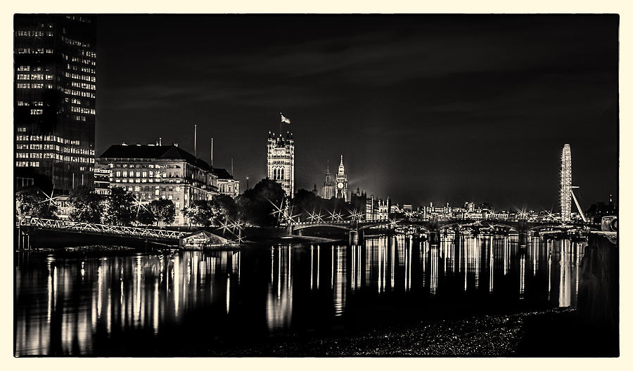 The River Thames at Night Photograph by Lenny Carter
