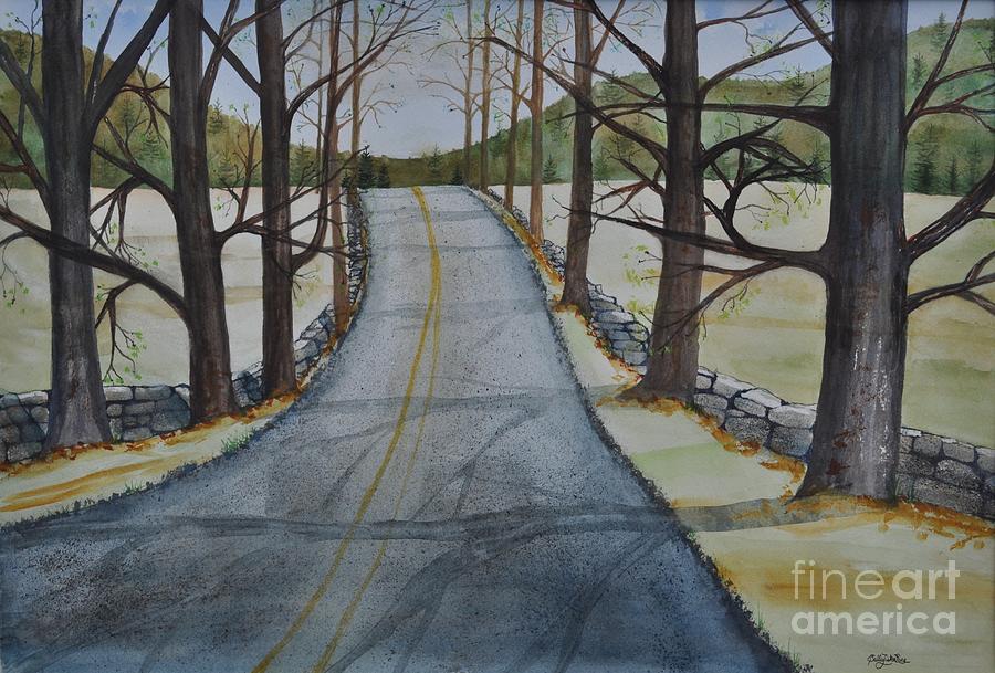 Tree Painting - The Road Home by Sally Tiska Rice