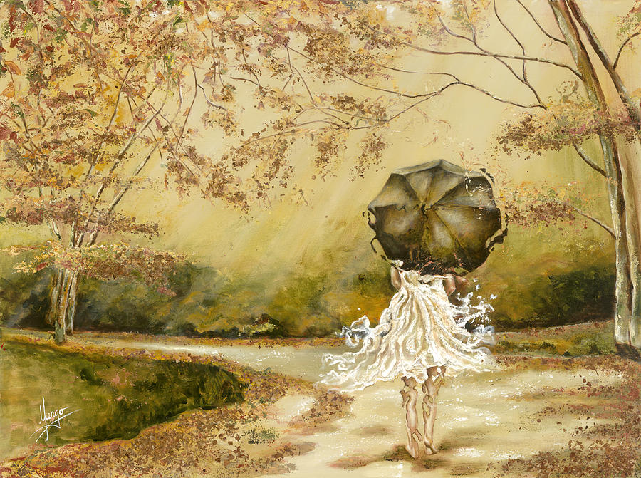 Fall Painting - The road by Karina Llergo
