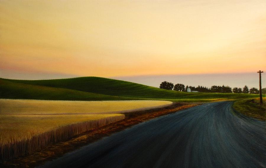 Sunset Painting - The Road near Estes by Leonard Heid
