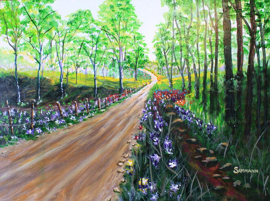 Flower Painting - The Road by Ron Sammann