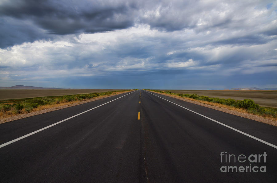 Nature Photograph - The Road to Antelope Island by Donna Greene