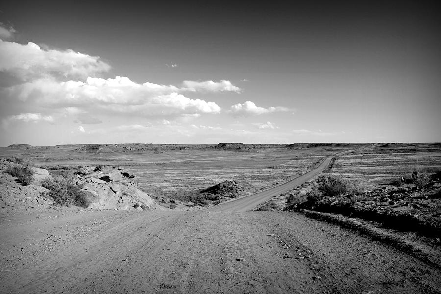 The Road To Chaco bw Photograph by Elizabeth Sullivan