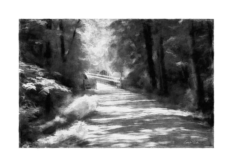 Black And White Digital Art - The Road to Somewhere by Gary D Baker