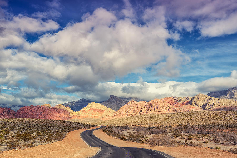 The Road to Turtlehead Peak Las Vegas Nevada Red Rock Canyon  Photograph by Silvio Ligutti