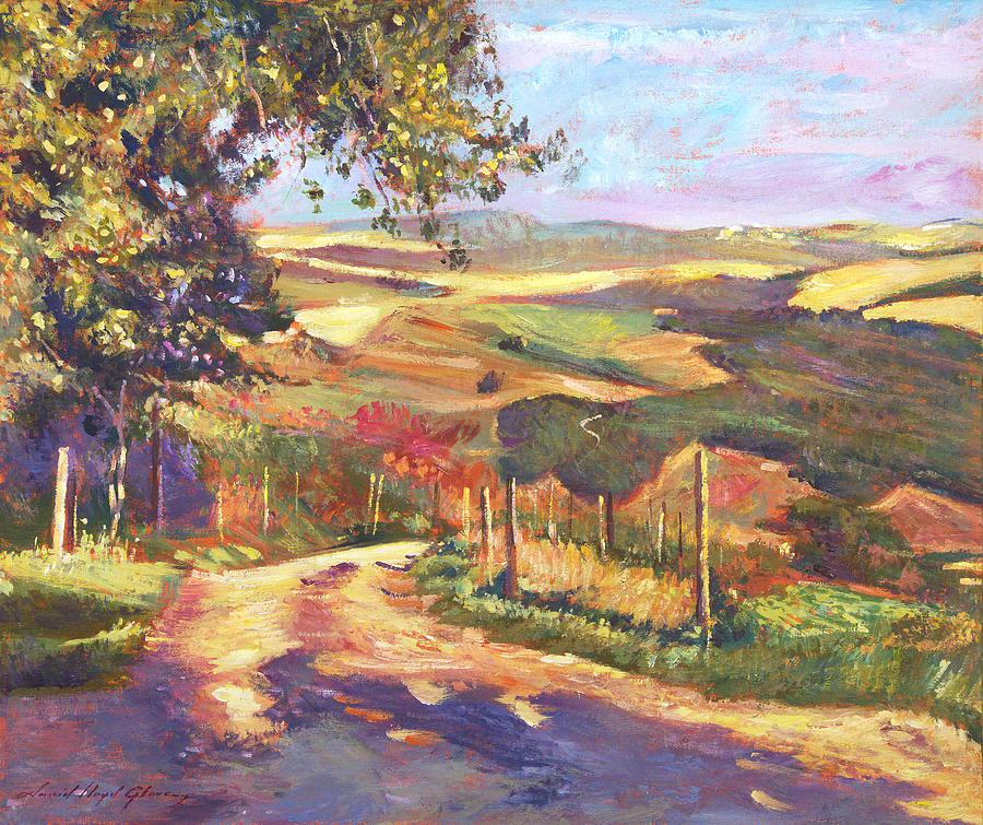 Impressionism Painting - The Road To Tuscany by David Lloyd Glover