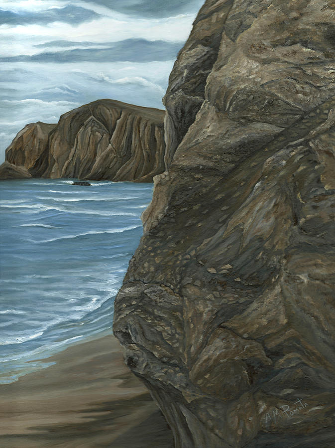 Nature Painting - The Rock by Angeles M Pomata