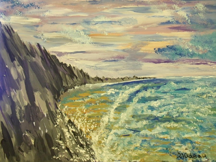 Beach Painting - The Rocks by Daniel Nadeau