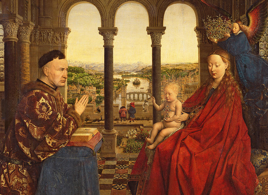 The Rolin Madonna Painting by Jan Van Eyck - Pixels Merch