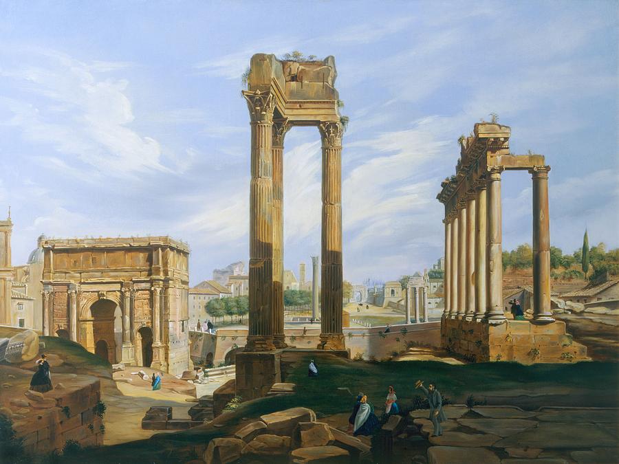 Architecture Painting - The Roman Forum by Jodocus-Sebastiaen van den Abeele