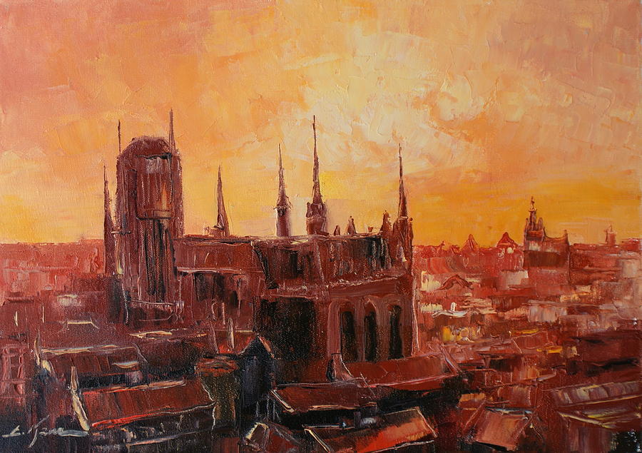 The Roofs of Gdansk Painting by Luke Karcz